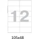 Этикетки самоклеящиеся  105х48 мм, 12   шт. на лист.А4 100л