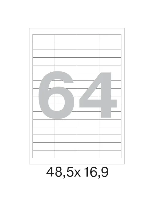 Этикетки самокл. Attache 48,5х16,9 мм/64 шт. на листеА4  50лис
