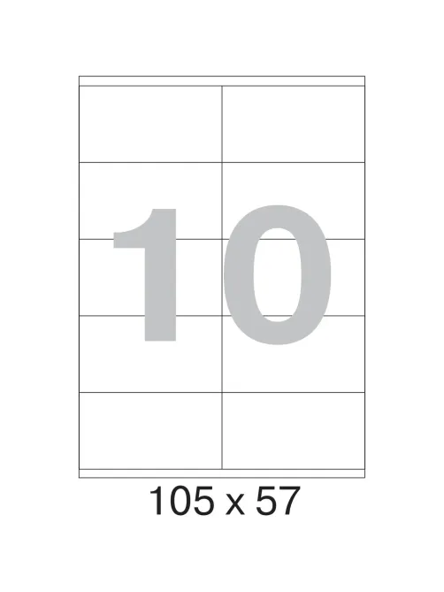 Этикетки самоклеящиеся 105х57 мм/10 шт. на листе А4 (25л