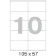 Этикетки самоклеящиеся 105х57 мм/10 шт. на листе А4 (25л