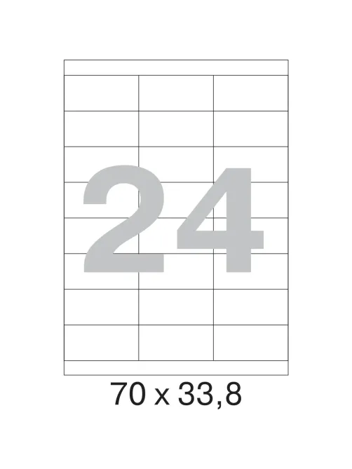 Этикетки самоклеящиеся  70х33,8 мм / 24 шт. на лис А4 (100 л