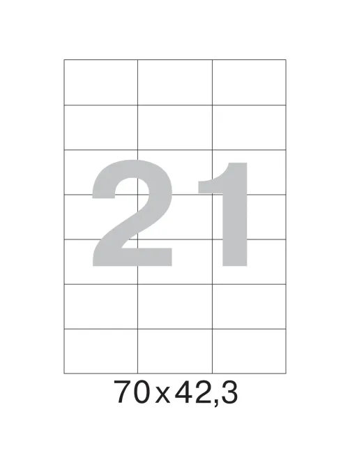 Этикетки самоклеящиеся 70х42,3 мм/21 шт. на лист. А4 (100 л