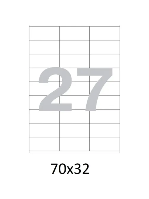 Этикетки самоклеящиеся  70x32 мм, 27   шт. на лист.А4 100 л
