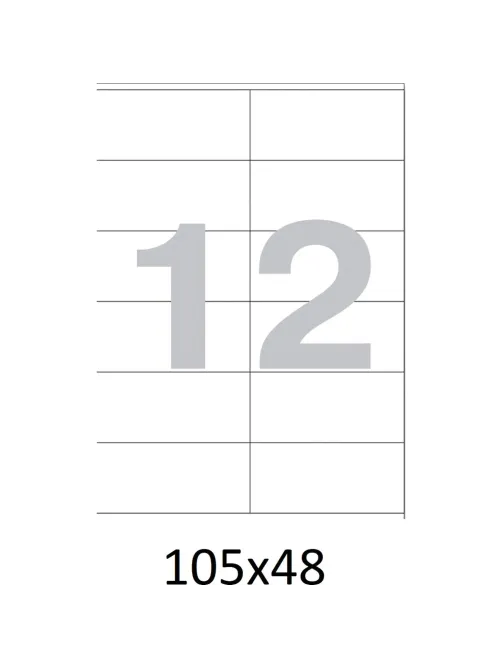 Этикетки самоклеящиеся   105х48 мм/12 шт. на листе А4  50листов