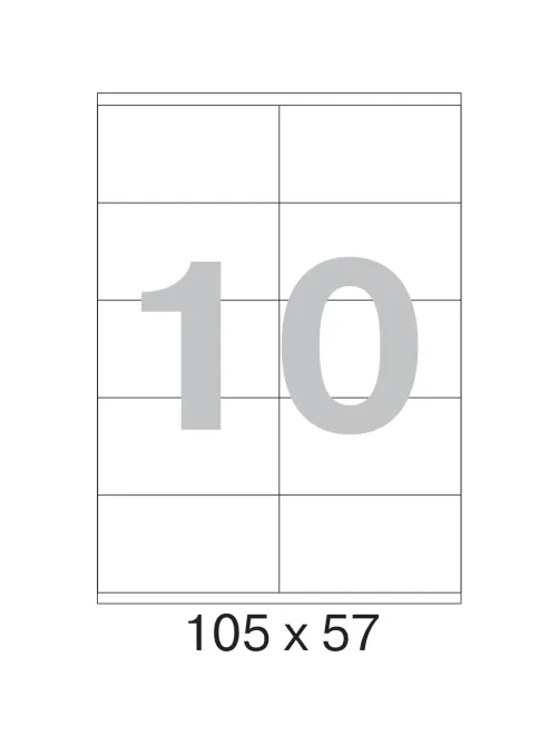 Этикетки самоклеящиеся кауч.к 105х57 10шт/л А4(100л/уп)