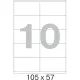 Этикетки самоклеящиеся кауч.к 105х57 10шт/л А4(100л/уп)
