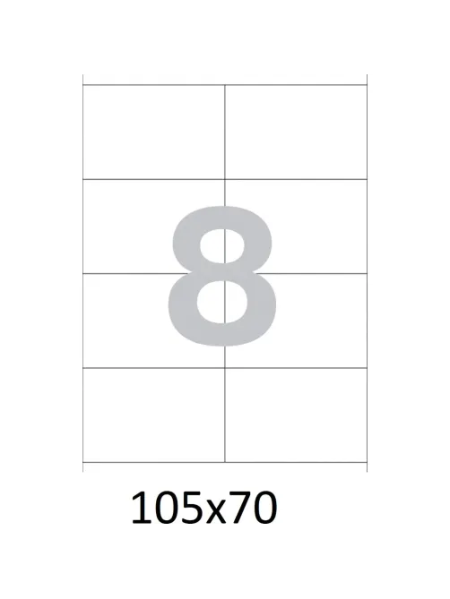 Этикетки самоклеящиеся кауч.к 105х70 8шт/л А4(100л/уп)