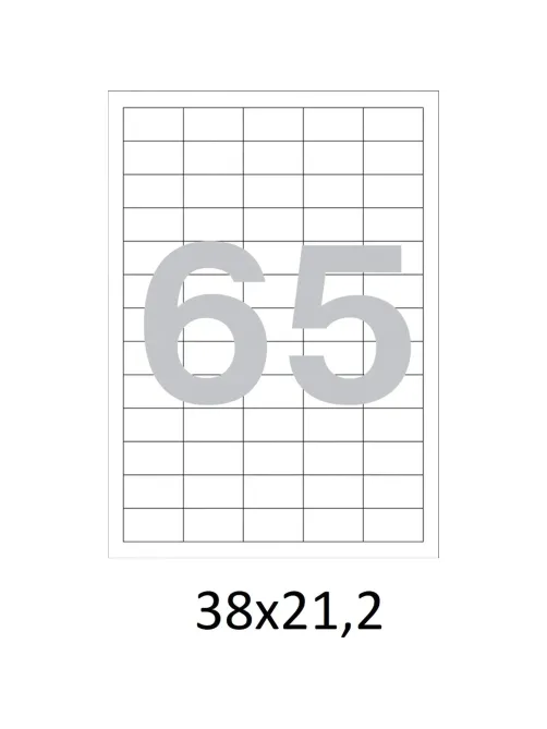 Этикетки самоклеящиеся  38х21,2 мм/65 шт. на листе А4 (100л./уп)