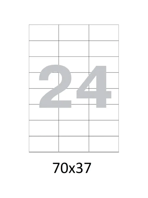 Этикетки самоклеящиеся  70х37 мм./24шт.на листе А4(100л./уп)