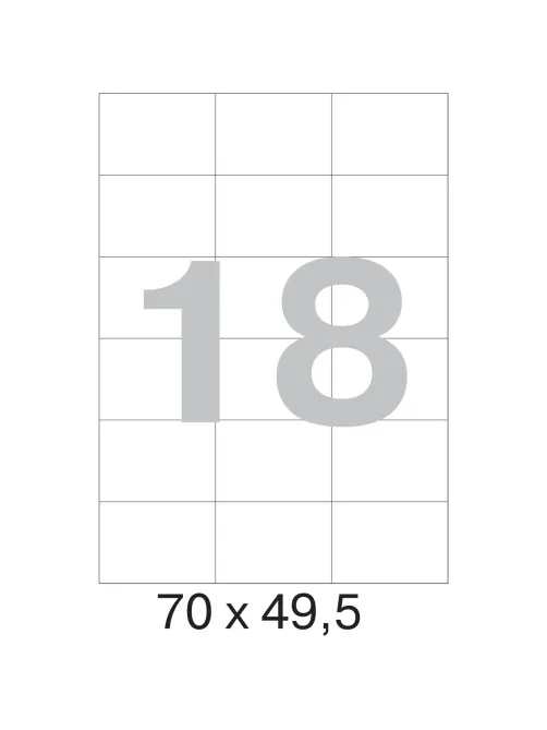 Этикетки самоклеящиеся 70х49,5 мм /18 шт. на листе А4 (100 л
