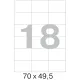 Этикетки самоклеящиеся 70х49,5 мм /18 шт. на листе А4 (100 л