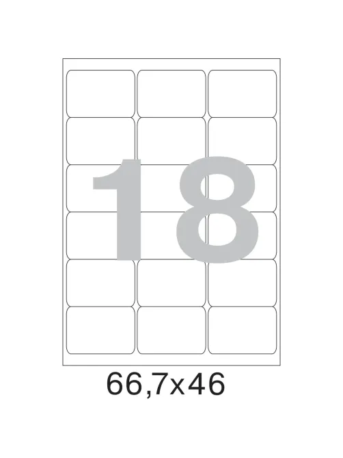 Этикетки самоклеящиеся 66,7х46 мм/18 шт. на лист А4 (100 лист