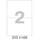 Этикетки самоклеящиеся 210х148 мм/2 шт. на листе А4 (25л