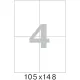 Этикетки самоклеящиеся 105х148 мм/4 шт. на листе А4 (25л