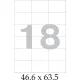 Этикетки самоклеящиеся 63,5x46,6 18шт/л 100л/уп