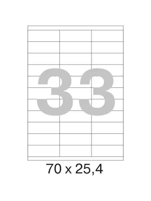 Этикетки самоклеящиеся 70х25,4 мм / 33 шт. на листе А4 (100л