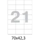 Этикетки самоклеящиеся  70х42,3 мм/21 шт. на лист. А4  50листов