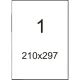 Этикетки самоклеящиеся кауч.к 210х297 белая (100л/уп)