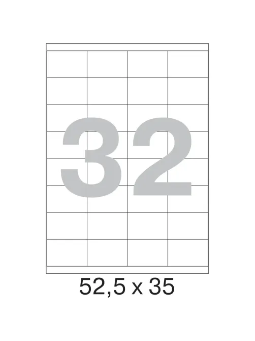 Этикетки самоклеящиеся 52,5х35 мм/32 шт. на листе А4 (25л