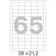 Этикетки самоклеящиеся 38х21,2 мм/65 шт. на листе А4 (100лист