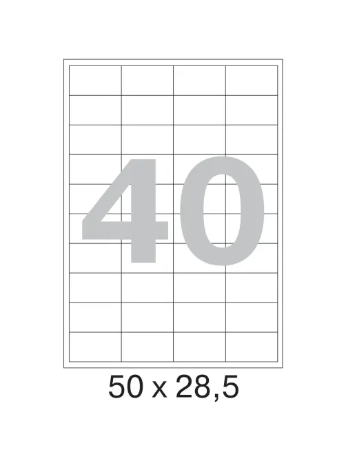 Этикетки самоклеящиеся 50х28,5 мм / 40 шт. на листе А4 (100л