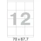 Этикетки самоклеящиеся  70х67.7 мм/12 шт. на листе А4 (100 л