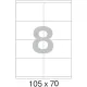 Этикетки самоклеящиеся  105х70 мм / 8 шт. на листе А4 (25л