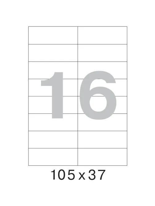 Этикетки самоклеящиеся  105х37 мм/16 шт. на лис.А4 (100 лист
