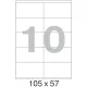 Этикетки самоклеящиеся Premium 105х57мм 10шт/л А4 (100л/уп)