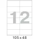 Этикетки самоклеящиеся 105х48 мм/12 шт. на листе А4 (100 лист
