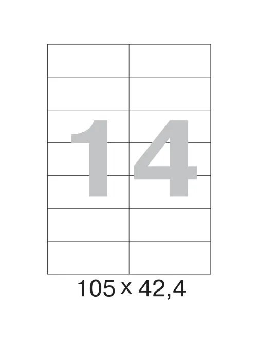 Этикетки самоклеящиеся  105х42,4 мм/14 шт. на листе А4 (100 л