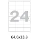 Этикетки самоклеящиеся  64,6х33,8мм /24 шт. на лист А4  50листов