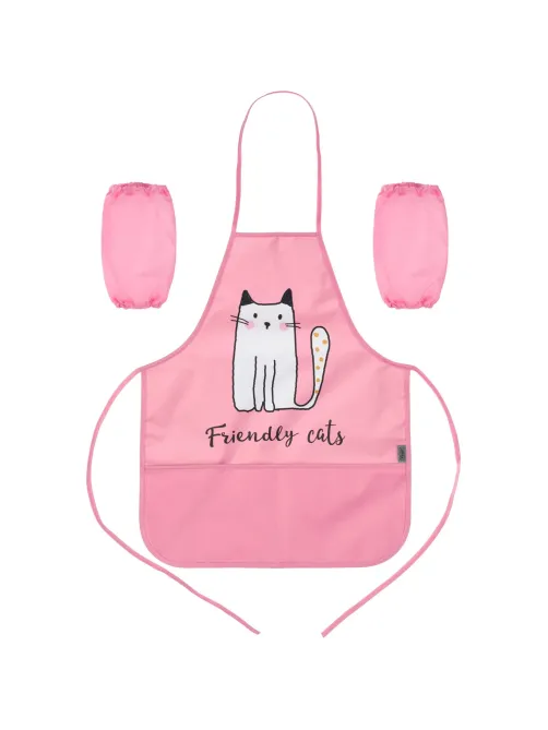 Фартук для труда Комус КлассFriendly cats карман,нарукв,490x390мм,ФН61-20-2