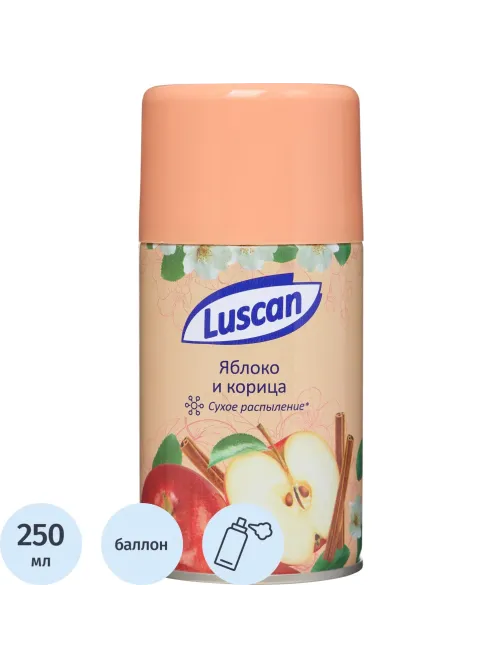 Баллон сменный для автоосвежителя Luscan 250мл Яблоко и корица сухое распыл