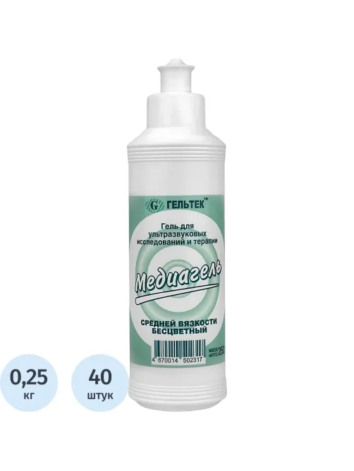 Гель для УЗИ МЕДИАГЕЛЬ 250г/бут. средней вязкости (б/цв.) 40 шт/уп