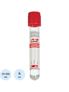 Вакуумные пробирки с акт-ром свертывания, 4мл Improvacuter 100шт/уп