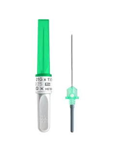 Игла двусторонняя 21G (0,8х38мм) зеленая виз.контроль Acti-Fine 100шт/уп