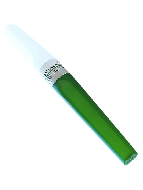 Игла двусторонняя 21G (0,8х38мм) зеленая виз.контроль Lind-Vac 50шт/уп