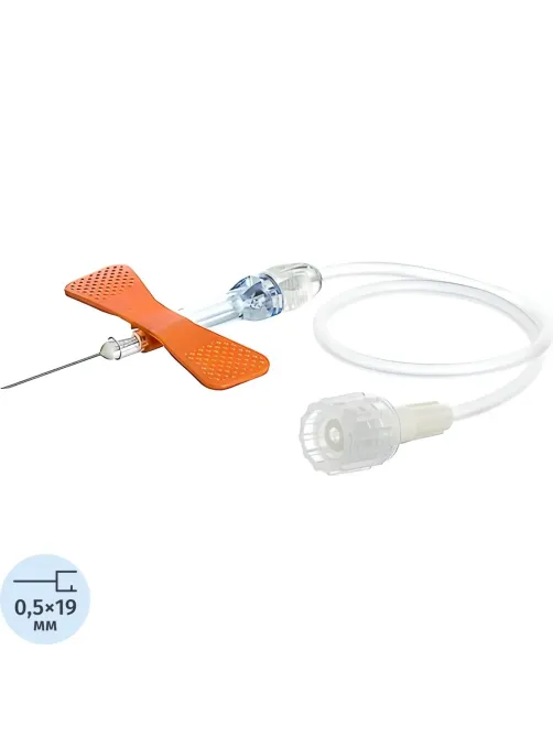 Игла-бабочка 25G 19см оранж. VACUETTE Safety 450090V1 90шт/уп