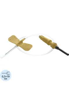 Игла-бабочка 25G (0,5х19мм) 19см оранжевая,  Lind-Vac 100шт/уп