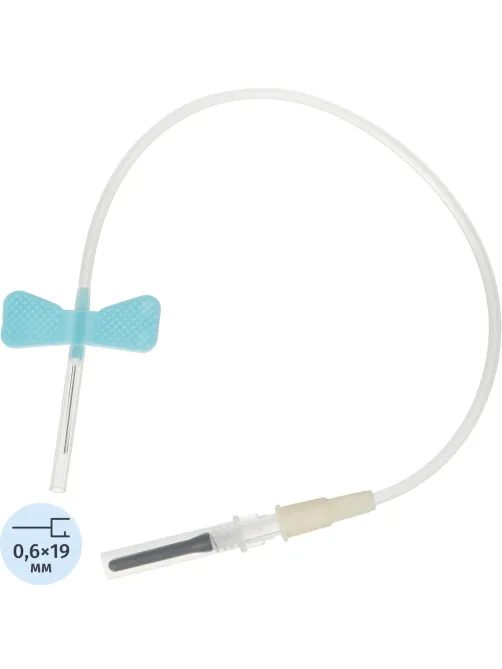 Игла-бабочка 23G 19см голуб. с луер-адапт. VACUETTE 450089 50шт/уп