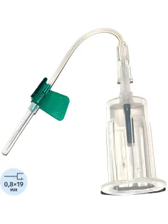 Игла-бабочка 21G 19см зел. с луер-адап/держ. VACUETTE Saf 450085V1 35шт/уп