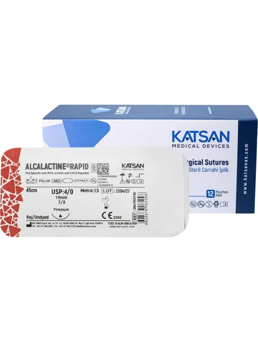 Шовный материал ALCALACTINE RAPID 4/0 19 3/8  CUTTING EDGE реж. 45 уп/24 шт
