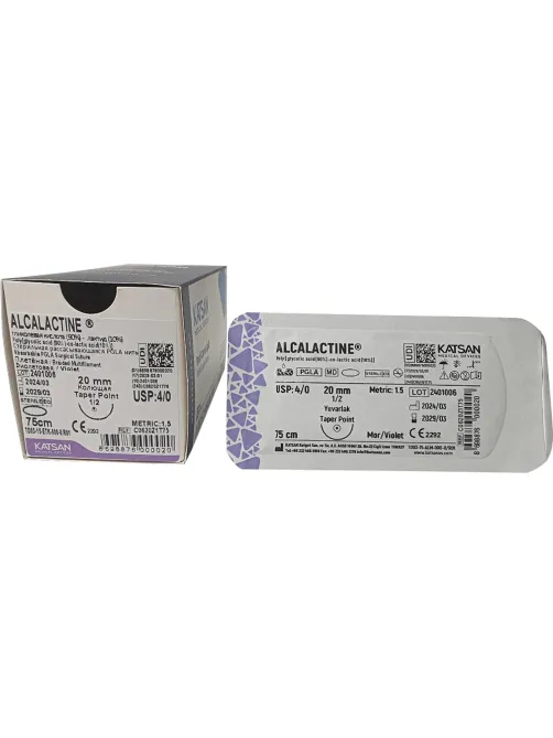 Шовный материал ALCALACTINE 4/0  20  1/2 TAPER POINT кол. 75 см уп/12 шт