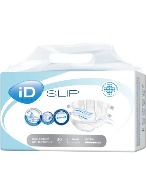 Подгузники для взрослых (L) Large iD Slip Basic 30шт/уп