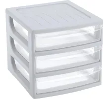 Бокс с выдвижными лотками А6 175х186х214мм 3выдв.отд, светло-сер. 433224030