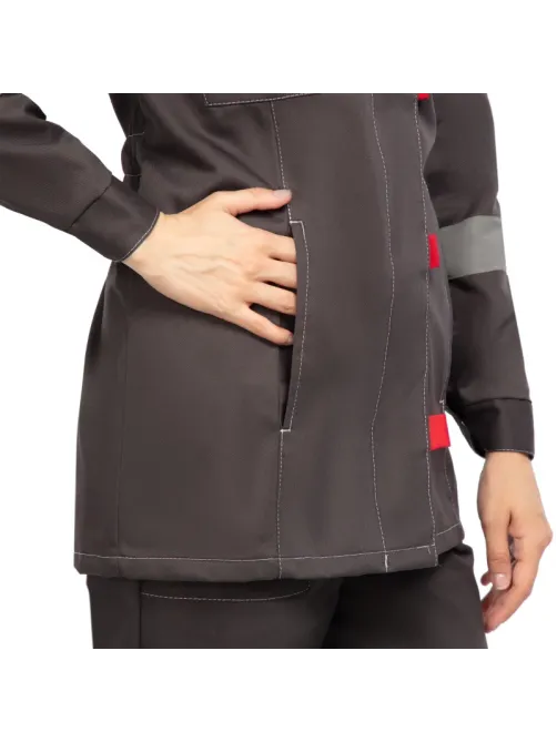 Костюм лет жен (куртка, бр) л20 сер/крас 112-116/158-164 (Арсенал-СП)