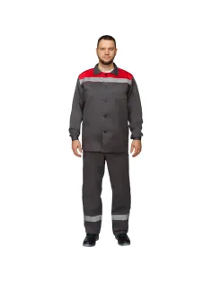 Костюм лет муж (куртка, пк) л16 с СОП сер/крас 96-100/158-164