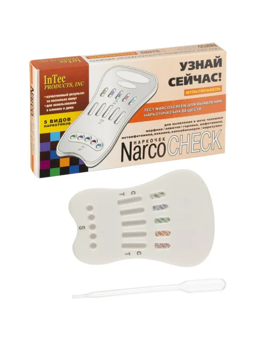 Тест кассета NarcoCHECK мультипанель (5 видов) в моче №1