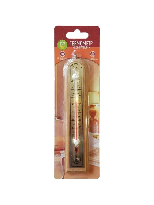 Термометр комнатный 3,9х18,8см., светлое дерево (466106)